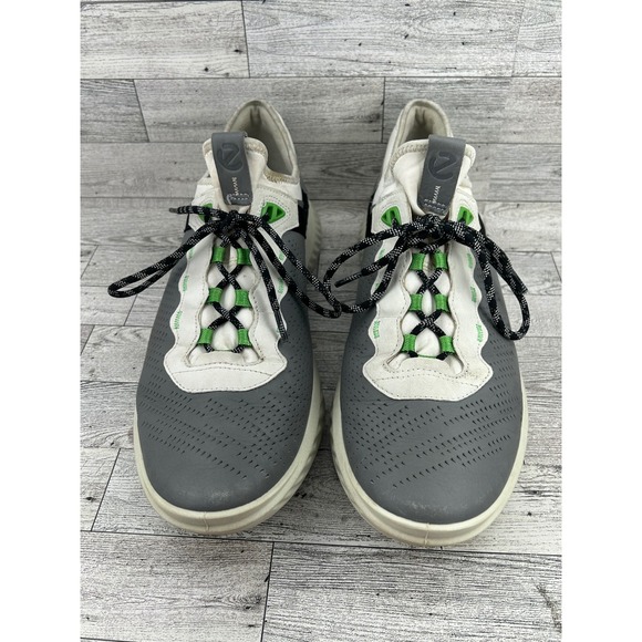 ECCO BIOM H4 Golf Shoes Men Gray White Green EU Sz 46 US 12.5 Waterproof Leather - Picture 2 of 12